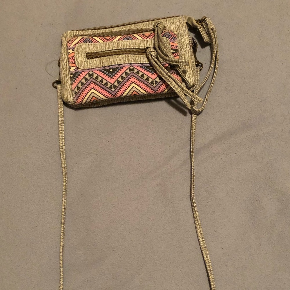 Multicolored crossbody wallet purse